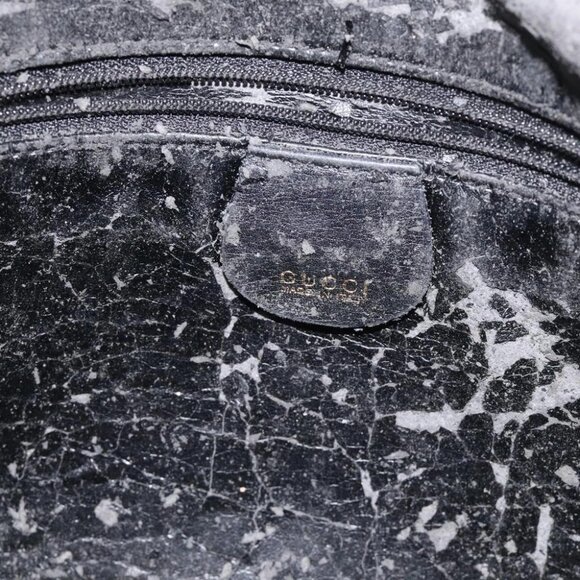 GUCCI Bamboo Hand Bag Leather Black Gold 001 0166 1638 Auth 130572 - Picture 7 of 16